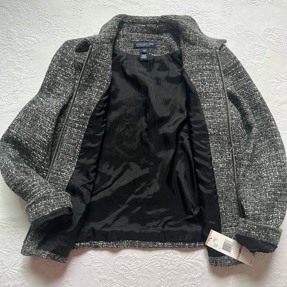 NWT Jones New York Signature Tweed Wool Blend Petite Zip Up Short Jacket 12P - Picture 11 of 14